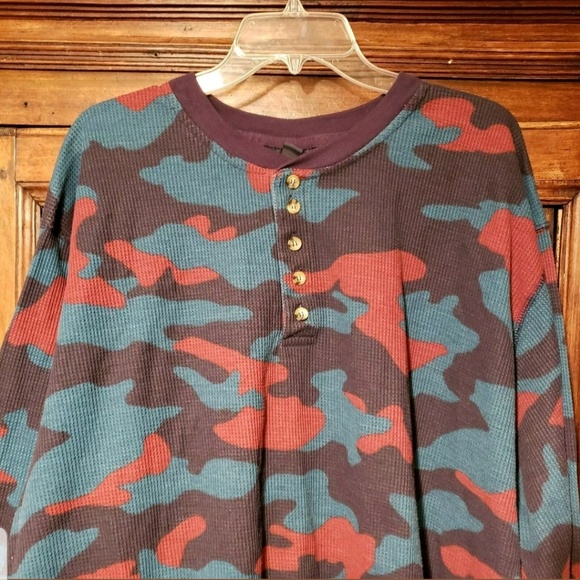 king size Other - King Size Camo Thermal Henley Top 4XLT Tall